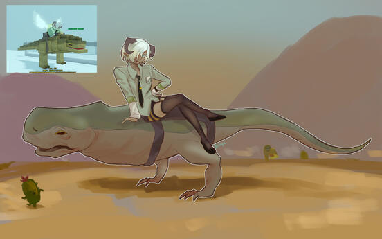 Voxlblade OC fanart - FullBody including extra character and background